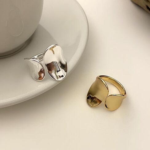 Vintage Adjustable Ring Silver Love Ring Wrapping Ring Gold Wide Face Ring Thumb Ring Opening Adjustable Middle Finger Ring for Women in Saudi Arabia
