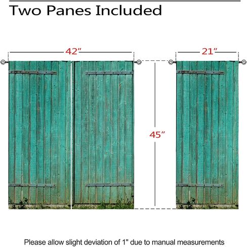 Old Antique Door Blackout Curtains for Girls Boy Home Decor, Wooden Rustic Barn Farm House Door Grommet Thermal Insulated Drapes Darkening Window Curtain for Bedroom Living Room, 42 x 63 Inch in Saudi Arabia