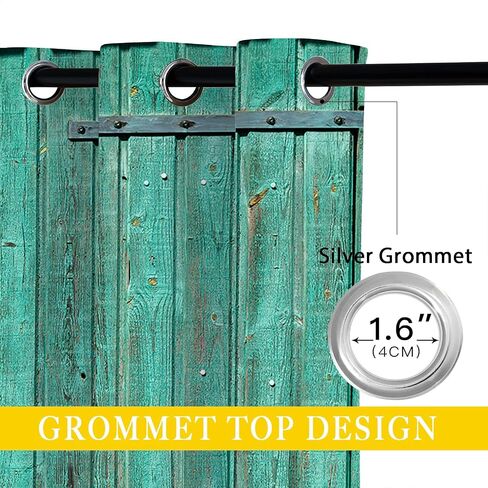 Old Antique Door Blackout Curtains for Girls Boy Home Decor, Wooden Rustic Barn Farm House Door Grommet Thermal Insulated Drapes Darkening Window Curtain for Bedroom Living Room, 42 x 63 Inch in Saudi Arabia