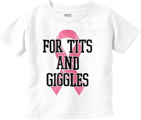 تي شيرت للتوعية بسرطان الثدي بشريط مضحك للأطفال الصغار in Kuwait