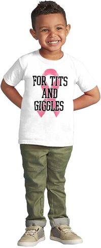 تي شيرت للتوعية بسرطان الثدي بشريط مضحك للأطفال الصغار in Kuwait