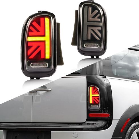 Archaic Full LED Tail Lights Compatible with 2007–2014 Mini Clubman R55,Mini Cooper/Cooper S/John Cooper Works Rear Lamps Assembly w/Start Up Animation&Sequential Turn Signal,Red in Saudi Arabia