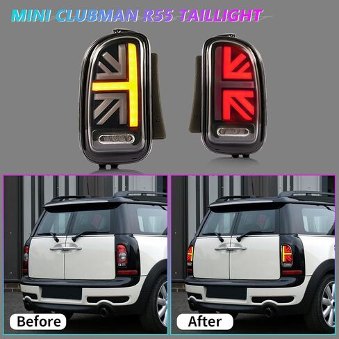 Archaic Full LED Tail Lights Compatible with 2007–2014 Mini Clubman R55,Mini Cooper/Cooper S/John Cooper Works Rear Lamps Assembly w/Start Up Animation&Sequential Turn Signal,Red in Saudi Arabia