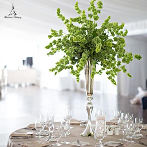Large 29inch Metal Wedding Centerpieces Vase Trumpet Road Lead for Party Dinner Centerpiece Anniversary Ceremony Birthday Event Hotel Decor Home Decoration WEPDIY (French Gold, 29 inch) in Saudi Arabia
