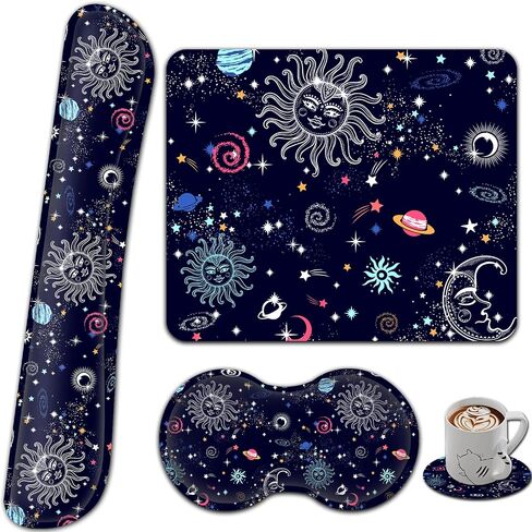 Gaming Mouse Pad with Wrist Rest Support Set, Ergonomic Memory Foam Keyboard Wrist Rest for Computer Home Office Working, Wireless Mouse Mat Hand Rest Chaos Coordinator Wildflower Office Desk Pad in Saudi Arabia