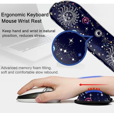 Gaming Mouse Pad with Wrist Rest Support Set, Ergonomic Memory Foam Keyboard Wrist Rest for Computer Home Office Working, Wireless Mouse Mat Hand Rest Chaos Coordinator Wildflower Office Desk Pad in Saudi Arabia