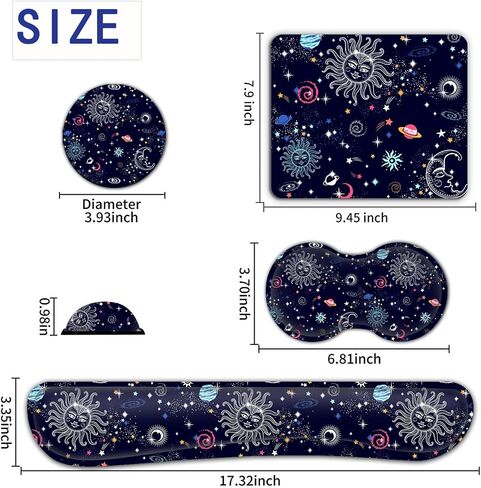 Gaming Mouse Pad with Wrist Rest Support Set, Ergonomic Memory Foam Keyboard Wrist Rest for Computer Home Office Working, Wireless Mouse Mat Hand Rest Chaos Coordinator Wildflower Office Desk Pad in Saudi Arabia