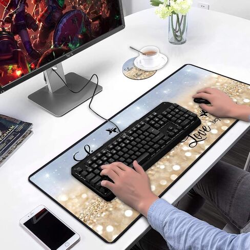 وسادة مكتب حصيرة ماوس الألعاب مع مجموعة قواعد، حواف مخيطة تصميم لوحة ماوس XXL لوحة ماوس كبيرة لأجهزة الكمبيوتر المحمول، بساط كتابة مكتب عسكري لقوات الجيش الأمريكي للمكتب والمنزل، 31.5 بوصة × 11.8 بوصة in Kuwait