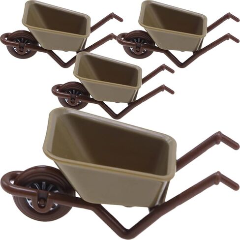 Zerodeko 4PCS Simulation Cart Models, Dollhouse Mini Barrows, Miniature Wheelbarrow Accessories for Action Figures, Dioramas, Micro-Landscape Decor in Saudi Arabia