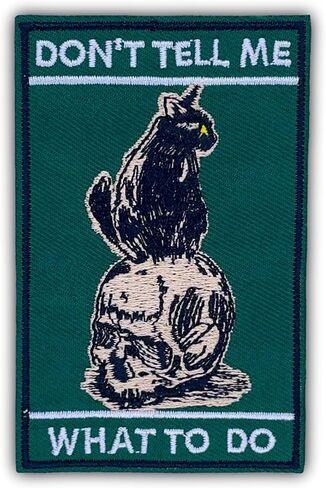 Cat Iron On Patches, White Cute Cats Embroidered Jean Patches, Green Sew On Patches, Funny Applique DIY Iron On Patches for Clothes, Vest, Jackets, Jeans, Backpacks, Clothing & Hats. in Saudi Arabia