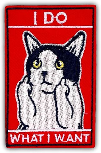 Cat Iron On Patches, White Cute Cats Embroidered Jean Patches, Green Sew On Patches, Funny Applique DIY Iron On Patches for Clothes, Vest, Jackets, Jeans, Backpacks, Clothing & Hats. in Saudi Arabia