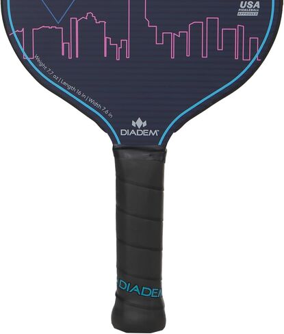 Diadem ICON Performance Pickleball Paddle | Graphite Carbon Fiber, Honeycomb Core, Fiberglass Face, Ultra Sleek Edge Guard, Spin Friendly | Indoor/Outdoor | USAPA Approved in Saudi Arabia