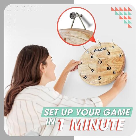 Yes4All Ring Toss Wall Game/Indoor & Outdoor Game for Adults/Wall Game for Game Room, Camping, Party in Saudi Arabia