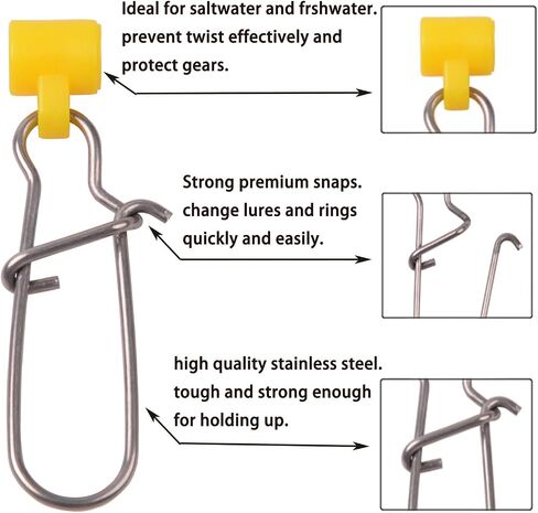 JSHANMEI Fishing Sinker Slide High Strength Sinker Sliders with Duo-Lock Snap Easy Change Fishing Sinker Weight Slide Connector Saltwater Surf Fishing Catfish Rigs in Saudi Arabia