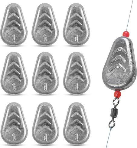 No Roll Sinkers Fishing Weights Sinkers, Flat Inline Sinkers No Snag Slip Sinkers Fishing Weights Gear Tackle for Catfishing Rigs Saltwater Freshwater in Saudi Arabia