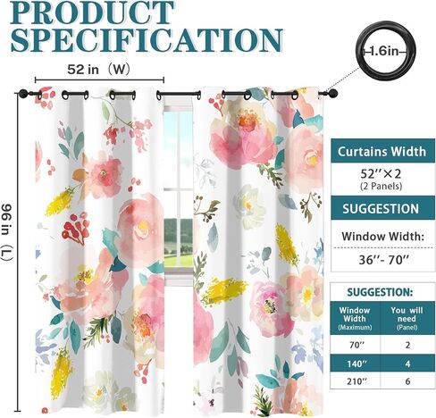 Colorful Vintage Curtains for Living Room, Blue Orange Checkered Geometric Solid Thermal Insulated Grommet Drapes, Room Darkening Window Curtain Panels(Set of 2, 52 x 84 Inch) in Saudi Arabia