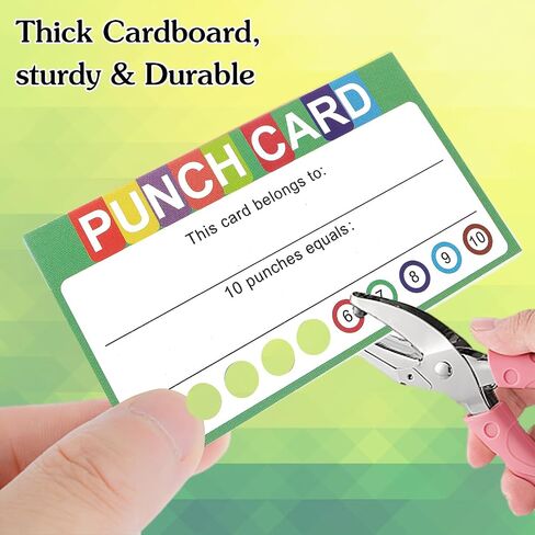 100 PCS Punch Cards for Small Business, Reward Chart Incentive Punch Cards for Kids Awards Loyalty Cards for Home School Classroom Kids Behavior Teachers Students Business Punch, 3.5" X 2" in Saudi Arabia
