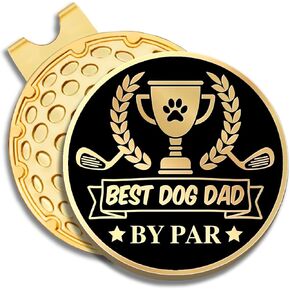 أفضل كلب للأب من Par Golf Ball Marker مع مشبك قبعة مغناطيسي، هدية مضحكة للجولف للرجال