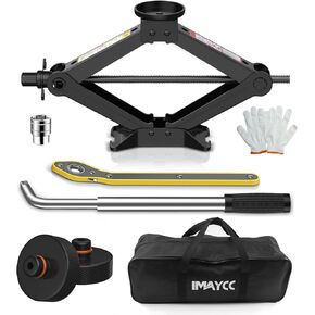 Car Jack for Tesla Model Y Model 3, IMAYCC 2.5 Ton Tesla Car Jack Kit with Pucks/Pad, Scissor Jack for Car Tesla Model Y/3/S/X Spare Tire Repair Tools, Tire Changing Kit for Tesla Vehicles.