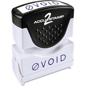 ACCU-STAMP2 Message Stamp with Shutter, 1-Color, VOID, 1-5/8" x 1/2" Impression, Pre-Ink, Blue Ink (035584)