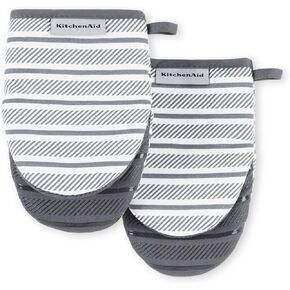 KitchenAid Albany Mini Oven Mitt 2-Pack Set, Passion Red, 5.5"x8"