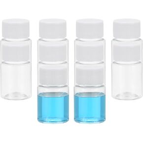 PATIKIL 10 Pcs 15ml Reagent Bottles, PET Wide Mouth Round Bottles with Screw Cap for Lab Water Reagent Liquids Solid Sample Storage Seal, Transparent