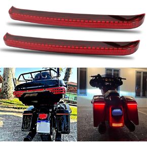 JMTBNO Motorcycle Saddlebag Tail Lights LED Rear Sequential Running Brake Light with Turn Signals Compatible with 2014-2023 Harley Touring Road King Road Gilde Street Gilde Electra Glide