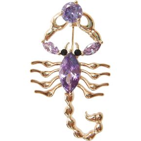 Navachi 18k Gold Plated Copper Cubic Zirconia Zircon Scorpion Brooches Pins