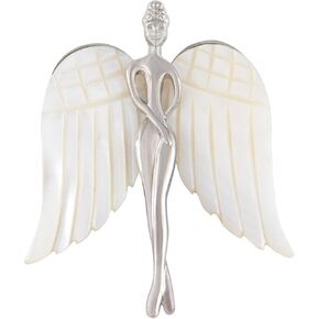 Alilang Abalone Shell Guardian Angel Brooch Costume Jewelry Wedding Bouquet Lapel Pin Winter Party Decorations