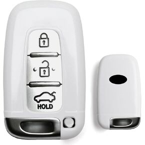 iJDMTOY Exact Fit Gloss Metallic Red Smart Remote Key Fob Shell Compatible with Hyundai Veloster Sonata Elantra Genesis Kia Optima Forte (Please Double Check The Year/Fitment in Description)