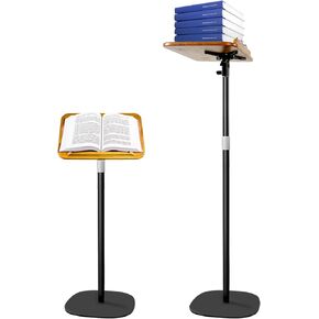 Taller Book Stand for Reading, Height Adjustable from 19-51 Inch, Music Stand Extremely Strong and Durable Suitable for Laptop iPad, Rubber Wood