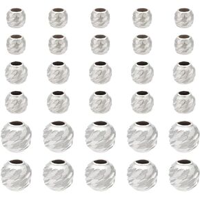 PH PandaHall 60pcs 925 Sterling Silver Spacer Beads, 3 Sizes Flat Round Rondelle Slice Beads 3/4/5x2mm Disc Beads Metal Large Hole Beads for DIY Jewelry Earrings Bracelets Necklace Crafts Making