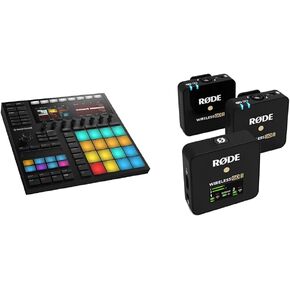 Native Instruments Maschine Mk3 Drum Controller & Audio-Technica ATH-M50X Professional Studio Monitor Headphones, Black, Professional Grade, Critically Acclaimed, with Detachable Cable