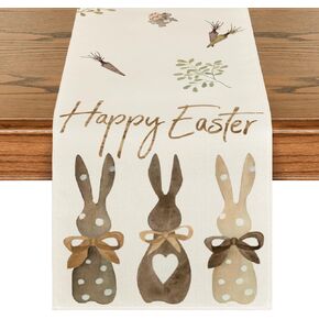 Artoid Mode Carrot Rabbit Bunny Happy Easter Placemats Set of 2, 12x18 Inch Seasonal Spring Table Mats for Party Kitchen Dining Decoration