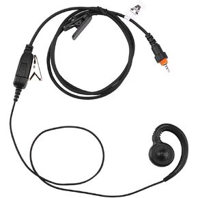 CLP1010 Earpiece Compatible with Motorola CLP1040 Walkie Talkie 2 Way Radio with C Ring Single Wire Earpiece and Mic PTT(5 Packs)