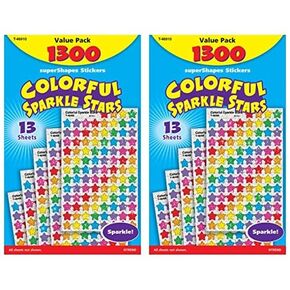TREND enterprises, Inc. T-46910 Colorful Sparkle Stars superShapes Value Pack, 1300/Pack