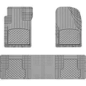 WeatherTech Trim-to-Fit Floor Mat - Semi Universal Vehicle Mats - 1st & 2nd Row 3-Piece Set (Black)