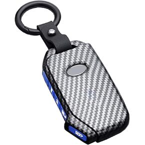 Key Fob Cover Case Fit for Kia Ceed Cerato Forte Niro Seltos Sorento Soul Sportage Telluride K5 Keyless Entry Remote Case Holder ABS Carbon Fiber Pattern (4 Buttons, Black) in Kuwait