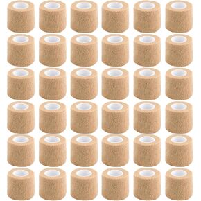 36 PCS Self Adhesive Bandage Wrap 2" X 5 Yards Elastic Cohesive Bandage Wrap Bandage Wrap Rolls Elastic Self-Adherent Tape for Stretch Athletic, Sports, Wrist, Ankle (Black)
