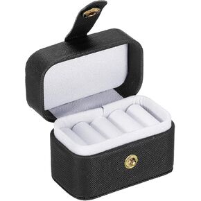 PATIKIL Velvet Ring Box, 4 Slots Travel Ring Box Jewelry Holder Portable Mini Jewelry Case for Rings Earrings Women Gift, Red