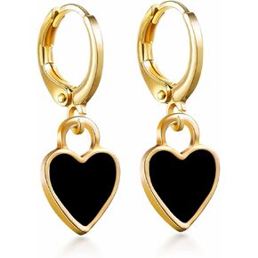 Star Lightning Heart Mini Huggie Hoop Earrings Gold Plated Charm Colorful Enamel Pink Small Crescent Planet Celestial Small Dangle Drop Earrings for Minimalist Birthday Christmas Party Fashion Jewelry Gifts in Kuwait