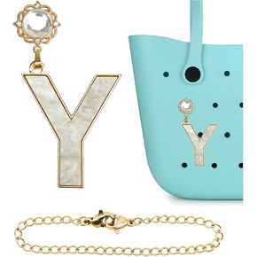 Mimicking Nacre Letter Charms for Bogg Bag, Multipurpose Fashion Bling Charms Accessories for Beach Bag Decoration