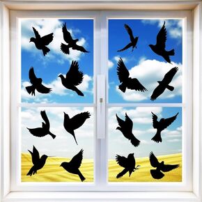 Window Clings, 16 Pieces Hummingbird Anti Collision Window Stickers for Decals Bird Strikes Prevention