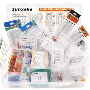 مجموعة متنوعة من المكونات الإلكترونية DIY، تشمل المقاومات، والمكثفات، والصمام الثلاثي، وثنائي الفينيل متعدد الكلور، ومفتاح اللباقة، ومفتاح التبديل، ومقياس الجهد، وLED، والمحاثات، ومذبذب الكريستال، والدوائر المتكاملة. in Kuwait