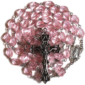 Rosary Beads Chaplet Large Rhombus Artificial Crystal Glass Rosery Cross Catholic gifts