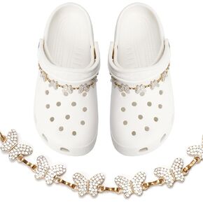 Bling Rhinestones Butterfly Shoe Chains for Women, DIY Shoe Decoration Charm Accessories for Clog Sandals, Ideal Gift, Party Favor