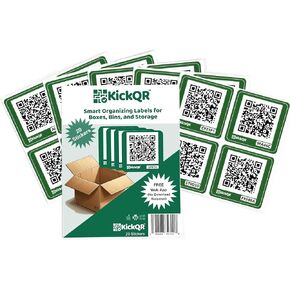 Premium QR Code Labels for Storage | KickQR Smart Box & Bin Organization and Inventory System | No Subscription Required | 20 Pack