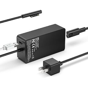 Surface Pro Charger,65W Laptop Charger Power Adapter for Microsoft Surface Pro 9/8/7+/7/6/5/4/3/X, Surface Laptop 5 4/3/2/1,Surface Go 3/2/1,Surface Book 3/2/1 with 6.2 Ft Power Cord