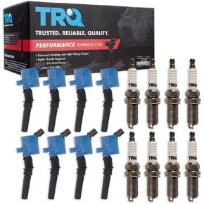 TRQ Ignition Coils & Spark Plugs Compatible with 1997-2016 Ford 1998-2011 Lincoln 98-11 Mercury