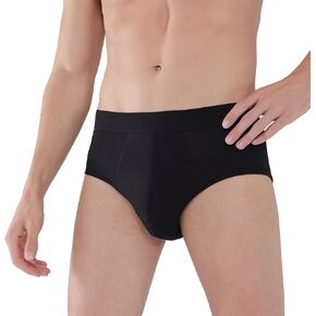 AIRCUTE Men Absorbent Urine Incontinence Underwear, Fly Front Opening Leak Proof Boxer Briefs for leaks Dribbles, 3 Pack (Large, Black-Black-Black)